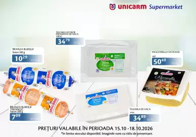 Catalog Unicarm Pagină 4: Unicarm Mozzarella Satioasă €50,49, Unicarm brânză burduf €10,29