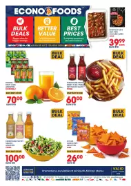 Econo Foods catalogue Page 1: Rhodes Fruit Juice Assorted €70,00, FARMHOUSE PANTRY SWEET CHILLI SAUCE OR TOMATO SAUCE €60,00