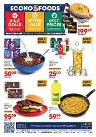 Econo Foods catalogue Page 2: Froozels Cereals Assorted €50,00, Eskort Marinated Rib Burgers €95,00