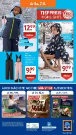 Aldi Süd Prospekt woche 45 Seite 16: CRANE Schneeanzug €9,99, CRANE Ski-Hose €9,99