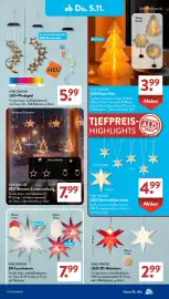 Aldi Süd Prospekt woche 45 Seite 7: HOME CREATION 3D-Leuchstern €7,99, HOME CREATION LED-Sternen-Lichtervorhang €7,99