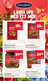 Hemköp reklamblad vecka 43 Sida 8: Santa Maria grön jalapeño €24,95, Santa Maria Tacokrydda €25,00