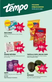 Tempo reklamblad vecka 43 Sida 1: Löfbergs kaffe €59,95, Santa Maria tortilla chips, nacho chips €10,00