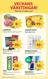 Tempo reklamblad vecka 43 Sida 5: Cloetta Polly Bridge €25,00, Pringles chips €28,00