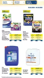 METRO Prospekt woche 43 Seite 38: Pril Professional Handgeschirrspülmittel €17,49, Finish Maschinen-geschirrspülmittel €6,49