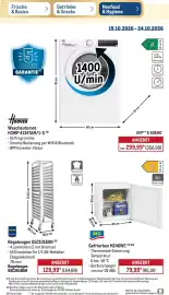 METRO Prospekt woche 43 Seite 41: Hoover Waschautomat H3WP 4134TAM/1-S €299,99, Regalwagen GSC1018GN €129,99