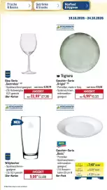 METRO Prospekt woche 43 Seite 45: Geschirr-Serie "Basic" €7,49, Glas-Serie „Gastrobox“ €22,99