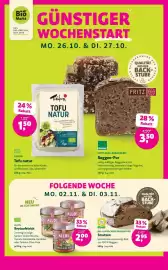 Biomarkt Prospekt Seite 5: ALLOS Brotaufstrich €2,00, BIO-HOFBÄCKEREI MAURACHER Strutzen €2,95