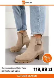 Born2be gazetka tydzień 42 Strona 7: Ciemnobeżowe botki typu sztyblety na słupku born2be €119,99