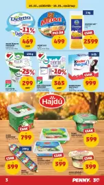 PENNY akciós újság hét 43 Oldal 3: Medve sajt €499,00, Kinder Pinguí €999,00