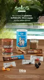 Folheto Oba Hortifruti Página 3: selos de desconto Na compra de produtos SUPERCAFÉ, +MU e Liquidz receba selos extras! Na