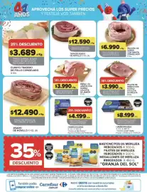 Catálogo Carrefour semana 42 Página 15: Pechito de cerdo con manta congelado €6.990,00, Tapa de asado de novillo €12.590,00