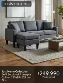 Catálogo Constructor Sodimac Página 6: Just home collection sofa seccional 4 cuerpos colmar 185x87x124 cm gris €249.990,00