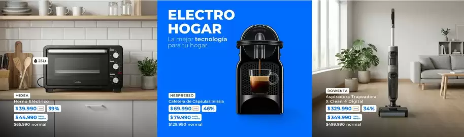 Catálogo Paris Página 9: Midea - horno electrico €39.990,00, Nespresso - cafetera de capsulas inissia €69.990,00