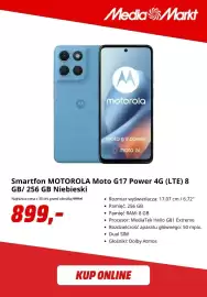 Media Markt gazetka Strona 7: Smartfon Motorola Moto G17 Power 4 g (LTE) 8 GB/ 256 Gb Niebieski €899,00