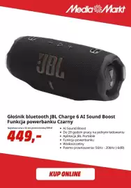 Media Markt gazetka Strona 8: Głośnik bluetooth Jbl Charge 6 Ai Sound Boost funkcja powerbanku czarny €449,00