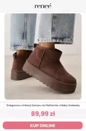 Renee magazyn tydzień 42 Strona 2: Śniegowce z imitacji zamszu na platformie z niską cholewką Renee €89,99