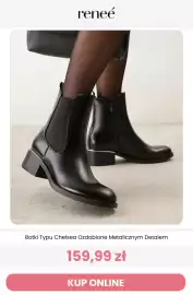 Renee magazyn tydzień 42 Strona 7: Botki typu chelsea ozdobione metalicznym detalem Renee €159,99