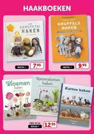 Boekenvoordeel folder Pagina 4: Grote lieve knuffels haken €9,95, Bloemen haken €12,95