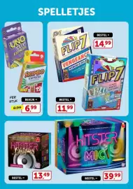 Boekenvoordeel folder Pagina 7: Hitster flying mic €39,99, Flip7 vengeance €11,99
