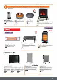 Folleto Ferrcash Página 15: Sonedas - estufa electrica de cuarzo 23043074 €22,75, Fm - brasero eléctrico 23023353 €32,95