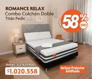 Catálogo Alkosto Página 4: Romance relax - combo colchón doble titán pedic €1.020.558,00