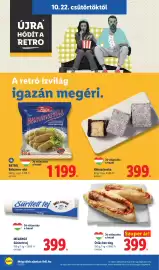 Lidl akciós újság hét 43 Oldal 26: Retro Bélszínes roló €1.199,00, Óriás hot-dog €399,00