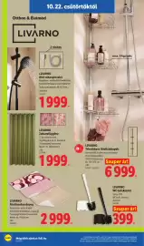 Lidl akciós újság hét 43 Oldal 38: Livarno zuhanyfüggöny €1.999,00, Livarano fürdőszobaszőnyeg €2.999,00