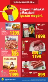 Lidl akciós újság hét 43 Oldal 62: Valdor zizucsrkemellfilé €1.999,00, Pick pickolino virsli €899,00