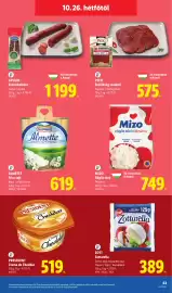 Lidl akciós újság hét 43 Oldal 63: Hochland almette €619,00, Mizo rögös túró €749,00
