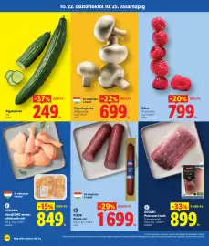 Lidl akciós újság Oldal 2: Csiperkegomba €699,00, Málna €799,00