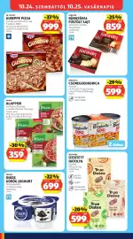 ALDI akciós újság hét 43 Oldal 28: Dr. Oetker guseppe pizza €999,00, Oikos görög joghurt €699,00