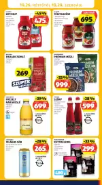 ALDI akciós újság hét 43 Oldal 33: Piroksa szörp €599,00, Le gusto tésztaszósz €695,00