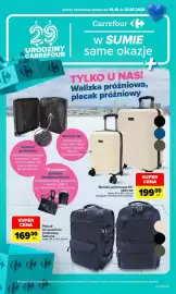 Carrefour gazetka Strona 1: Walizka próżniowa 16” €199,00, Plecak do samolotu próżniowy €169,00