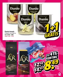 Hoogvliet folder week 43 Pagina 5: ROMIGE KWARK Danio PERZIK ROMIGE KWARK Danio MANGO KIWI BANAAN Danio kwark 2 bekers van