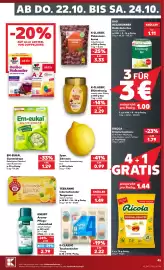 Kaufland Prospekt woche 43 Seite 45: K-CLASSIC Taschentücher €2,22, EM-EUKAL Gummidrops Eukalyptus-Menthol €1,29