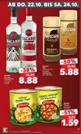 Kaufland Prospekt woche 43 Seite 53: NESCAFE Gold €5,88, BACARDI Rum oder Rum-Spirituose €8,88