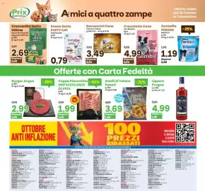 Volantino Prix Quality Pagina 22: Bocconcini Cane Carne in Salsa €3,49, Snack Gatto Puffy Cat €0,79