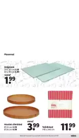 Wibra folder Pagina 2: Tafelkleed €11,99, Snijplank €1,99