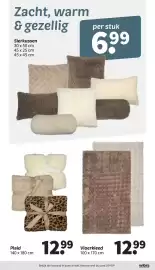 Wibra folder Pagina 4: Sierkussen €6,99, Plaid €12,99
