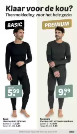Wibra folder Pagina 9: Premium thermo shirt of broek naadloos €9,99, Basic thermo shirt of broek €5,99