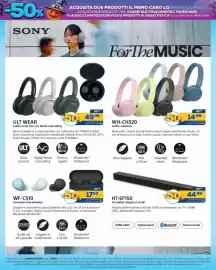 Volantino Euronics Bruno Pagina 37: Soundbar singola 2 canali €44,99, Sony Cuffie wireless WH-CH520 €14,99