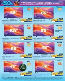 Volantino Euronics Bruno Pagina 6: Philips Q-LED Smart TV 43" €149,50, Hisense 65A69S - LED SMART TV 65" €249,50