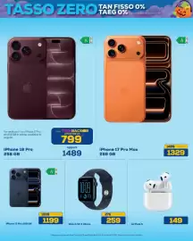 Volantino Euronics Bruno Pagina 9: IPhone 18 Pro €799,00, IPhone 17 Pro 256 GB €1.199,00