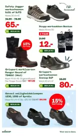Welkoop folder Pagina 22: Grisport werkschoenen Instap S1P €80,00, Stapp werksokken Boston €12,00