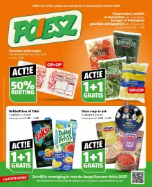 Poiesz folder week 43 Pagina 1: Unox soep in zak €3,15, DubbelFrisss of Taksi €1,85