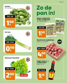 Poiesz folder week 43 Pagina 5: Prei kort €0,50, Spruiten €1,00
