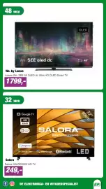 EP folder Pagina 21: Salora Salora 32HGS3000 HD TV €249,00, Loewe We. SEE 48 OLED dc Ultra HD OLED Smart TV €1.799,00