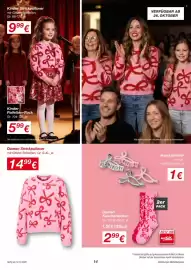 KiK Prospekt Seite 14: Damen Strickpullover mit Glitzer-Schleifen €14,99, Haarklammer €1,00