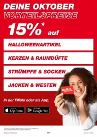 KiK Prospekt Seite 3: DEINE OKTOBER VORTEILSPREISE 15%* auf HALLOWEENARTIKEL KERZEN & RAUMDÜFTE STRÜMPFE & SOCKEN JACKEN &
